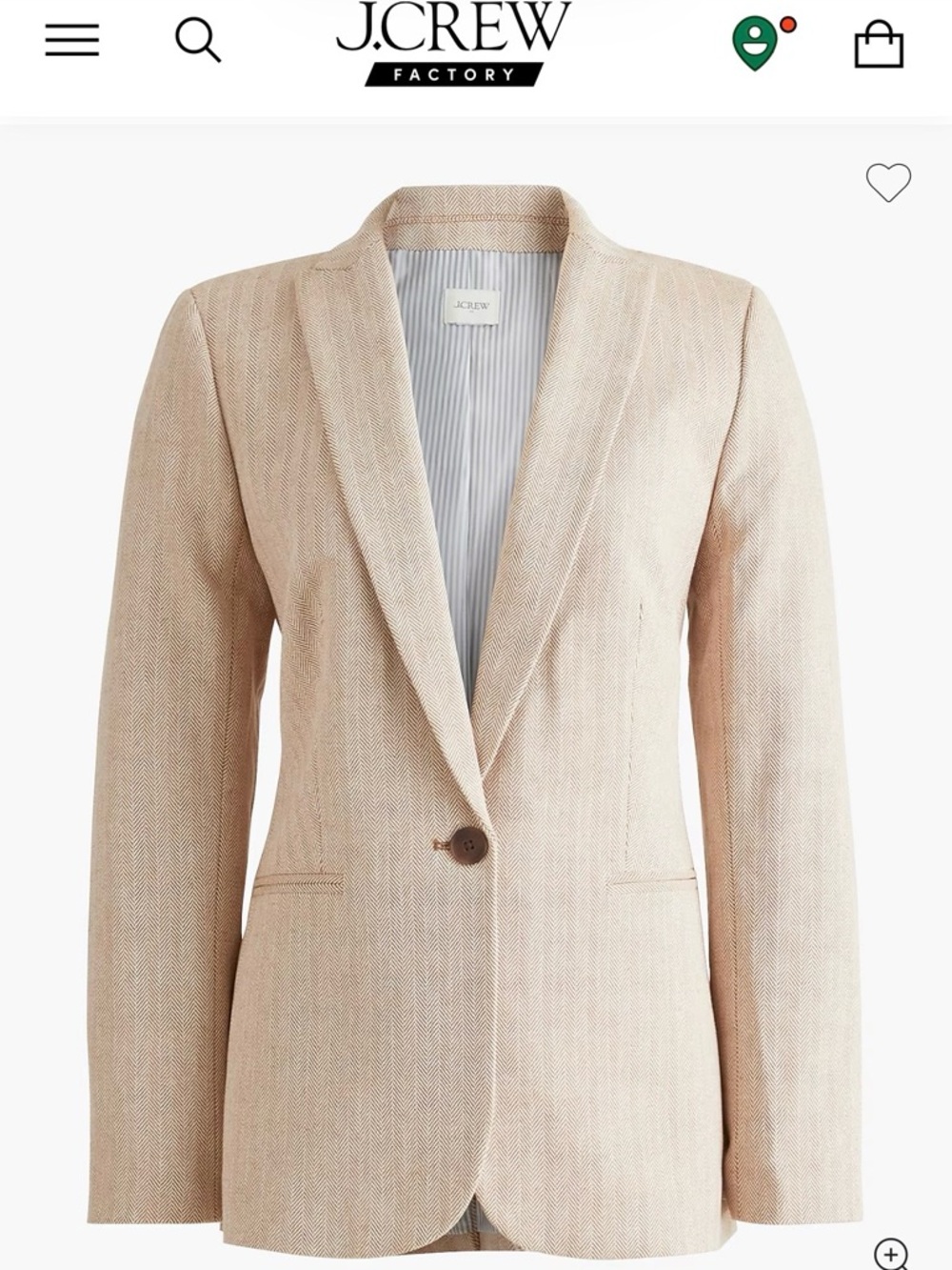 J. Crew Factory Women's Beige Single-Button Blazer